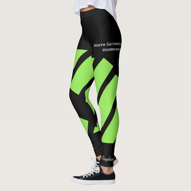 Neon Green Team/Club Leggings with Fake Shorts (Left)