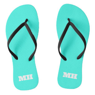 Neon Green Turquoise Monogram Colour Bright Jandals