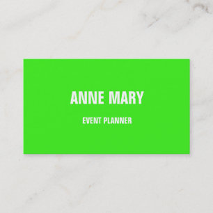 Neon Green White Bright Colourful Weddings Events Business Card