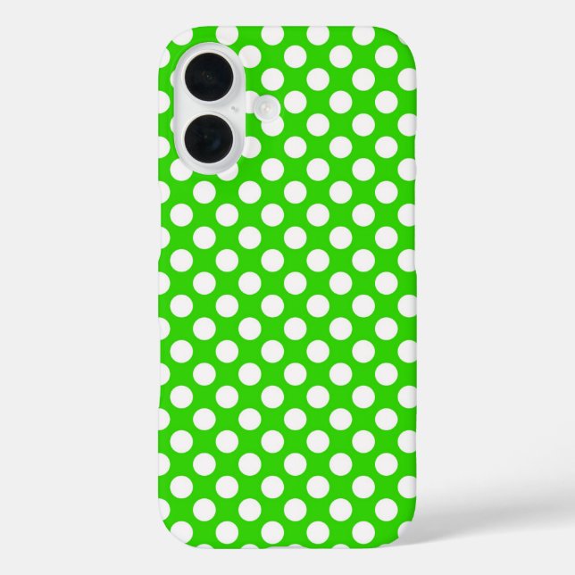 Neon Green With White Polka Dots Case-Mate iPhone Case (Back)
