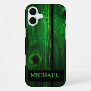 Neon Green Wood Modern Abstract iPhone / iPad case