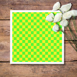 Neon Green Yellow Chequered Chequerboard Vintage Napkin<br><div class="desc">Neon Green and Yellow Chequered Chequerboard | Vintage | Classic | Trendy | Stylish | Fashion | Minimal</div>