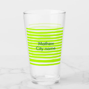 Neon green yellow retro stripes add name cityplace glass