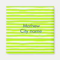 Neon green yellow retro stripes add name cityplace