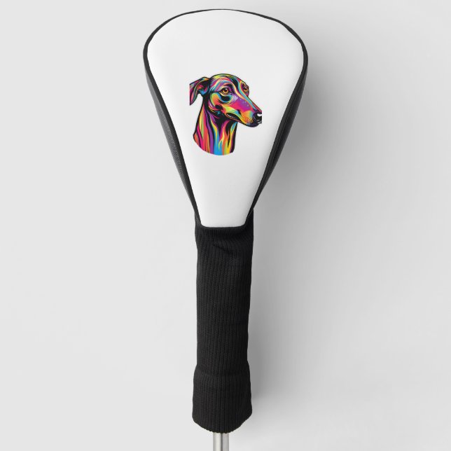 Neon Greyhound   Golf Head Cover (Front)