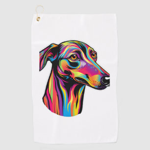 Neon Greyhound Golf Towel