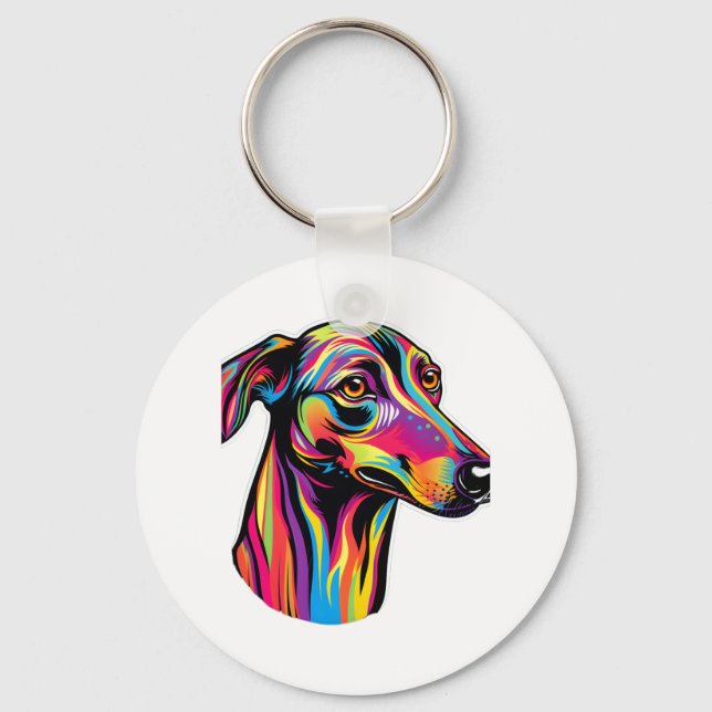 Neon Greyhound   Key Ring (Front)
