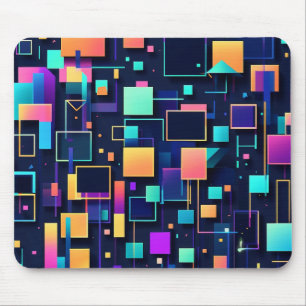 Neon Gridlock Mouse Pad