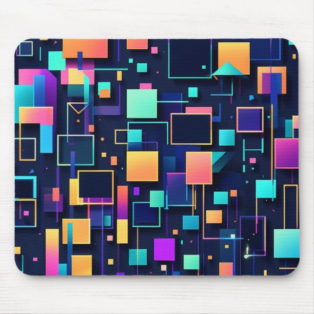 Neon Gridlock Mouse Pad (Front)