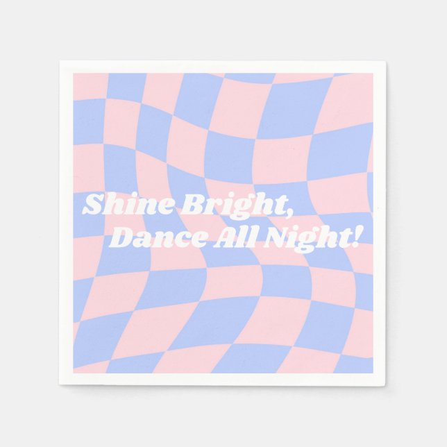 Neon Groovy Disco Birthday Napkin (Front)