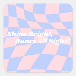 Neon Groovy Disco Square Sticker