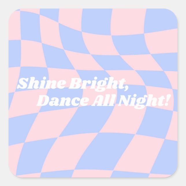 Neon Groovy Disco Square Sticker (Front)