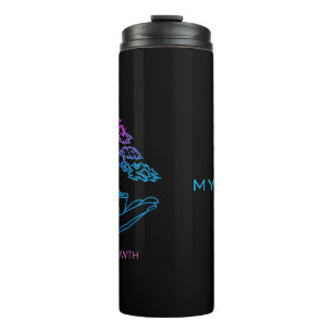 Neon Growth Bonsai   Personalised Aesthetic Coffee Thermal Tumbler