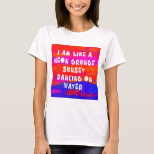 Neon Grunge Sunset Retro Typography Graphic T-Shirt