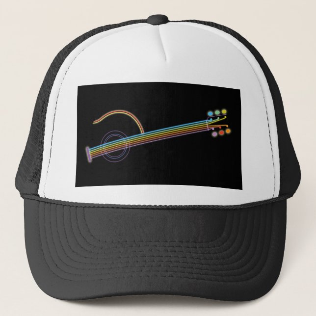 Neon Guitar Trucker Hat (Front)