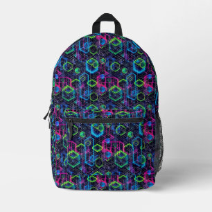 Neon Halos Printed Backpack