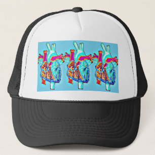 Neon Hand Drawn Anatomical Heart Trucker Hat