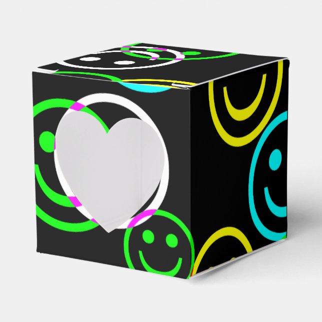 Neon Happy Face Collage Gift Box (Front Side)
