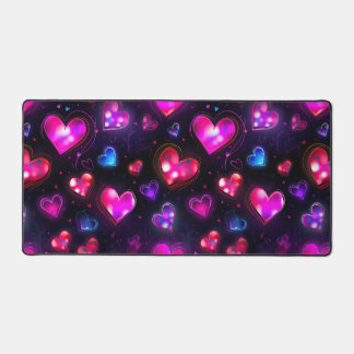 Neon Heart  Desk Mat