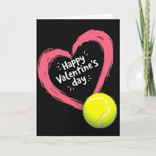 Neon Heart Tennis Valentine Card