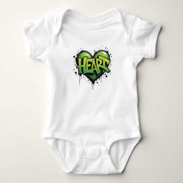 Neon Heartbeat Baby Bodysuit (Front)