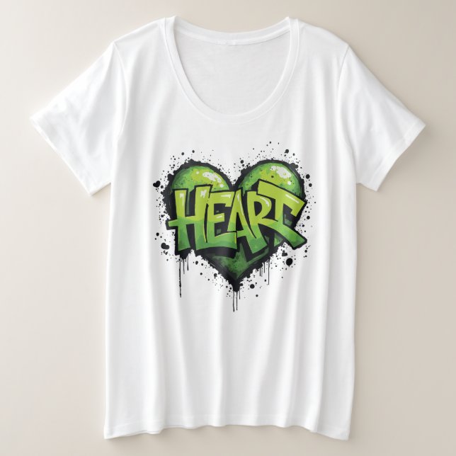 Neon Heartbeat Plus Size T-Shirt (Design Front)