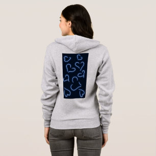 Neon Hearts Blue Hoodie
