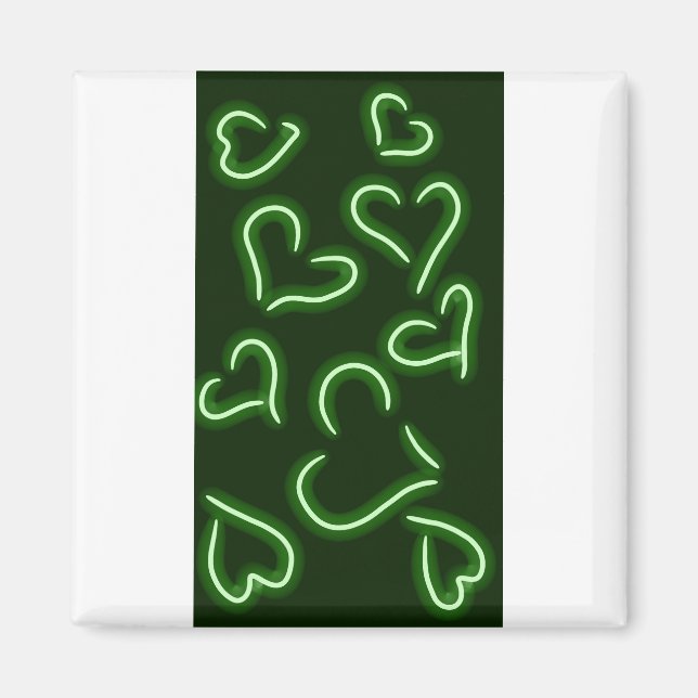 Neon Hearts Green Magnet (Front)