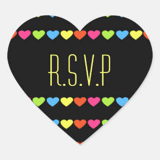 Neon Hearts (Wedding) Heart Sticker