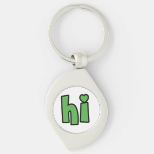 Neon Hello, Heart Included 🌿 Glow-in-the-Dark "Hi Key Ring
