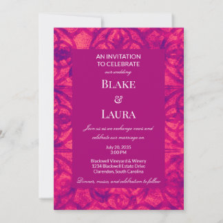 Neon Hibiscus Summer Bright Batik Custom Invitation