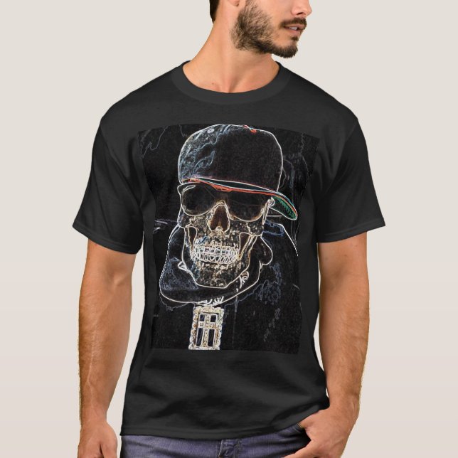 Neon Hip Hop Skull T-Shirt (Front)