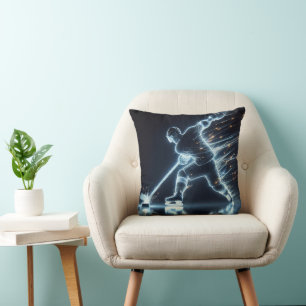 Neon Hockey Player On Ice Cushion