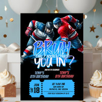 Neon Hockey Teenager Joint Birthday Invitation