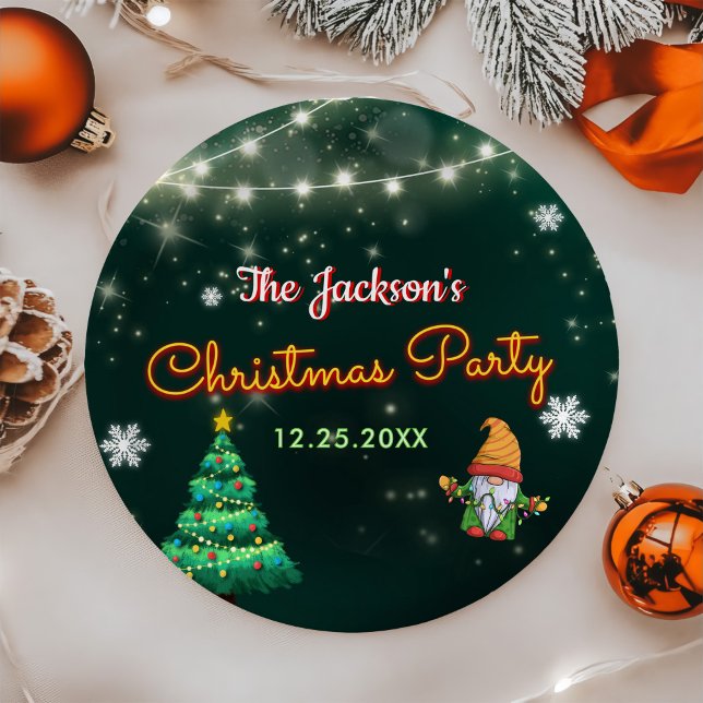 Neon Holiday Christmas Party  Paper Plate (Creator Uploaded)