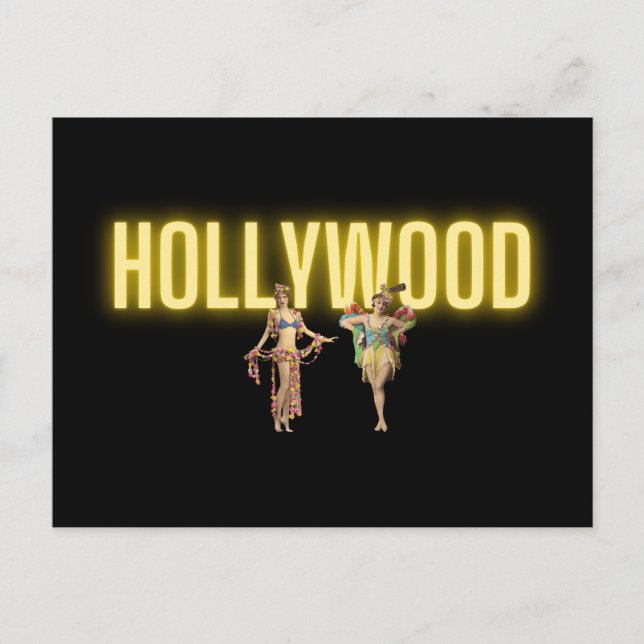 Neon Hollywood & Vintage Beauties Postcard (Front)