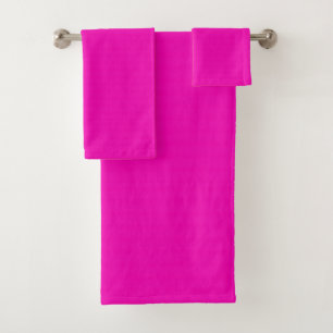 Neon Hot Pink Bath Towel Set