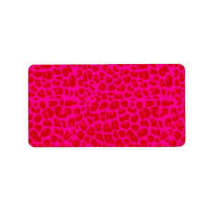 Neon hot pink leopard print pattern label