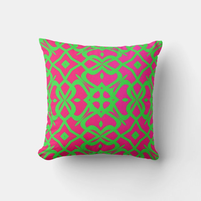 Neon Hot Pink/Neon Green Pillow (Front)