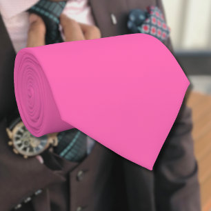 Neon Hot Pink Solid Colour Classic Tie