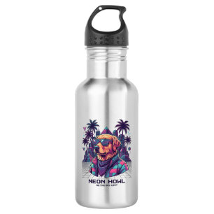 Neon Howl Retro K9 Unit Dog Sunglasses Palm Tree_1 532 Ml Water Bottle