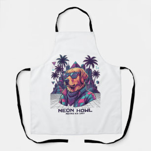 Neon Howl Retro K9 Unit Dog Sunglasses Palm Tree_1 Apron