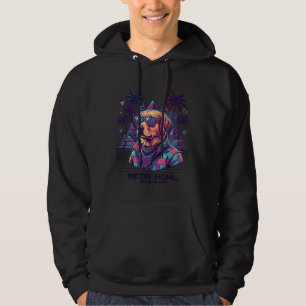 Neon Howl Retro K9 Unit Dog Sunglasses Palm Tree_1 Hoodie