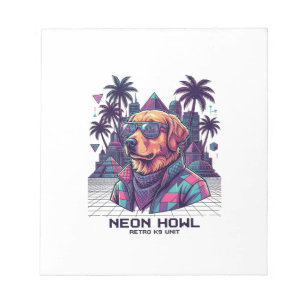 Neon Howl Retro K9 Unit Dog Sunglasses Palm Tree_1 Notepad
