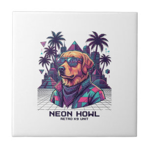 Neon Howl Retro K9 Unit Dog Sunglasses Palm Tree_1 Tile