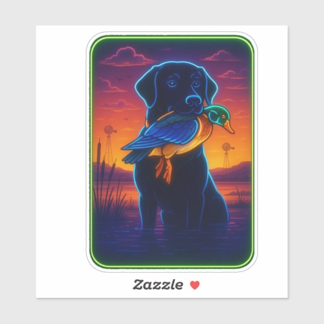 Neon Hunting Dog Sticker (Sheet)
