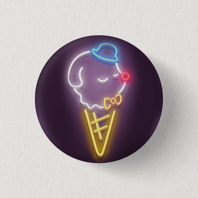 Neon Ice Cream 3 Cm Round Badge (Front)