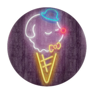 Neon Ice Cream Dog Cutting Board