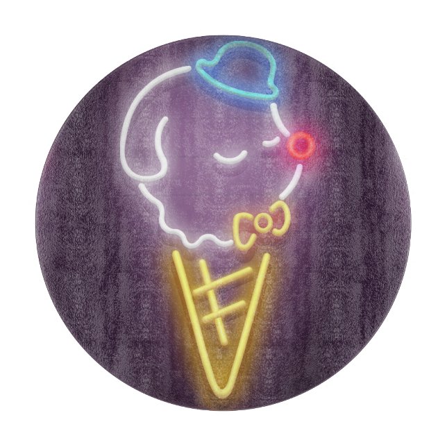 Neon Ice Cream Dog Cutting Board (Front)