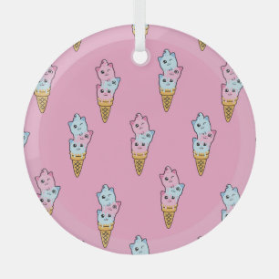 Neon Ice Cream: Kids' Urban Fun. Glass Tree Decoration